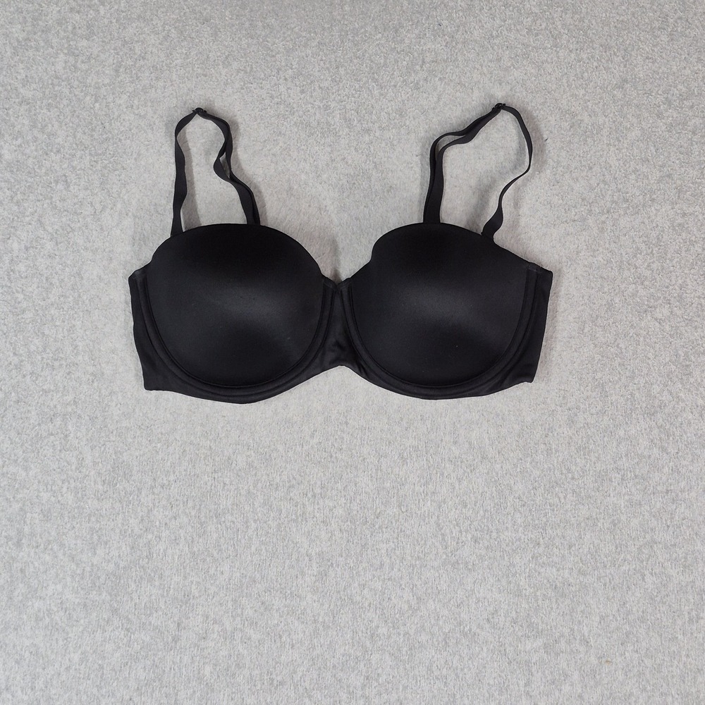 Maidenform Women Bra 34D Black T Shirt Lightly Lined Underwired Strap